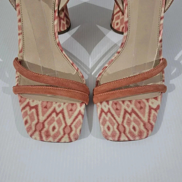 NEW Sam Edelman Kia Heel Womens 10.5 Terracotta Pink Suede Strappy Sandal Aztec - Picture 5 of 13